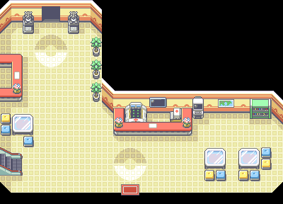 Indigo Plateau Pokemon Center 1F map